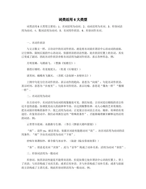 词类活用6大类型
