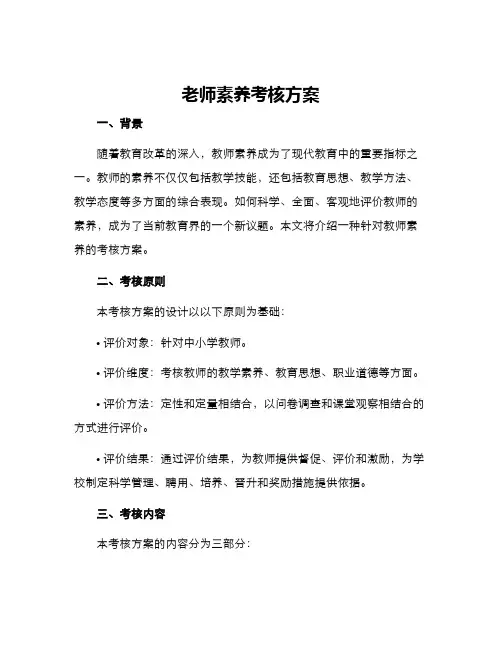 老师素养考核方案