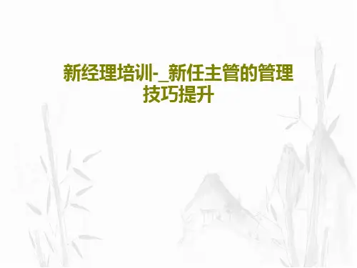 新经理培训-_新任主管的管理技巧提升45页PPT