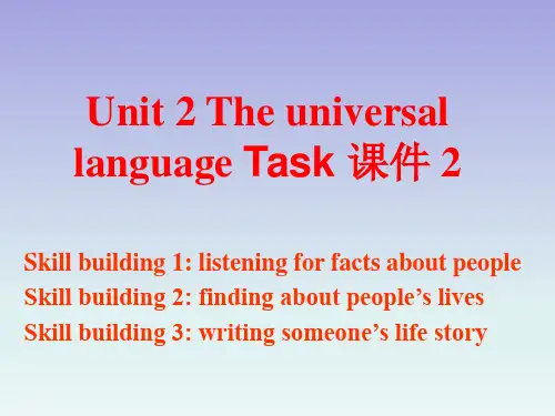 牛津译林版高中英语模块8 Unit 2 The universal language Task 课件