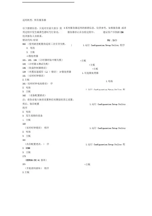 ibm_x系列服务器报错代码