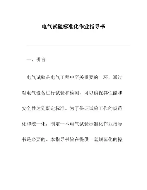 电气试验标准化作业指导书