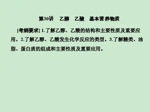 2019届一轮复习人教版 乙醇 乙酸 基本营养物质 课件(104张)