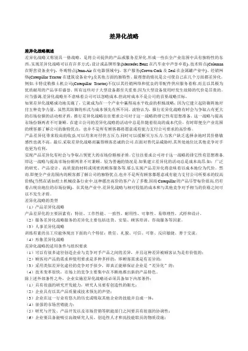 差异化战略方案