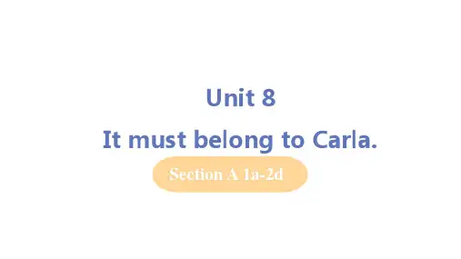 人教版九年级英语下册第八单元Unit8 Section A (1a-2d)教学PPT课件