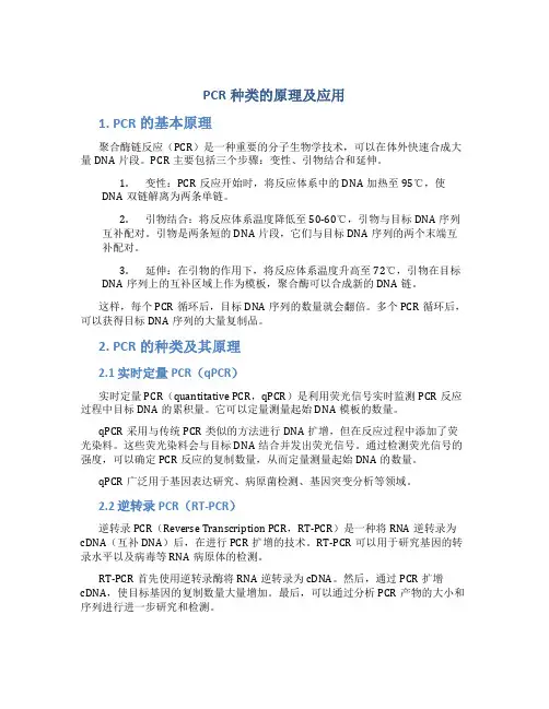 pcr种类的原理及应用