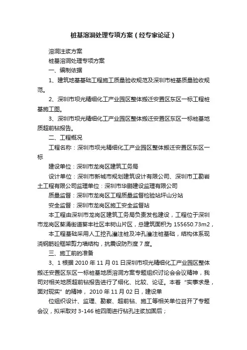 桩基溶洞处理专项方案（经专家论证）