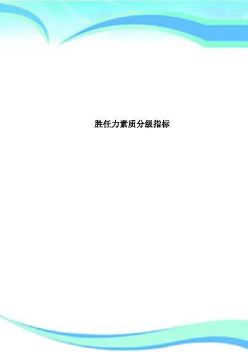 胜任力素质分级指标