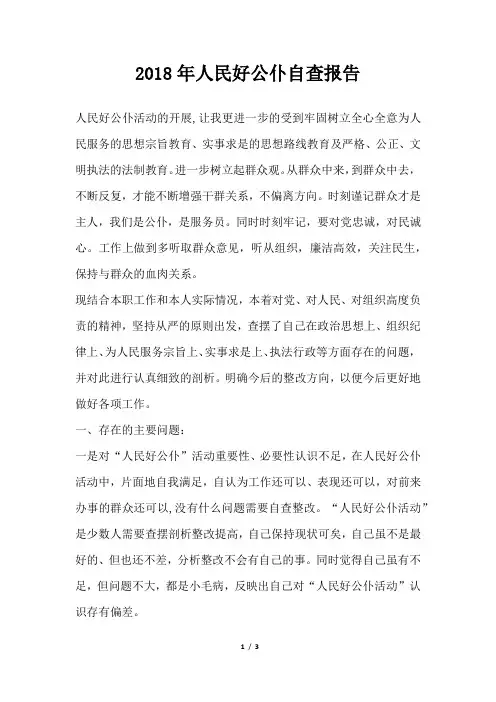 人民好公仆自查报告
