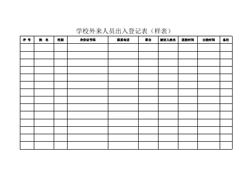 (完整版)学校外来人员出入登记表(最新整理)