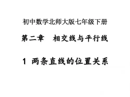 (新)北师大版七年级数学下册第二章《相交线与平行线》课件(精品)