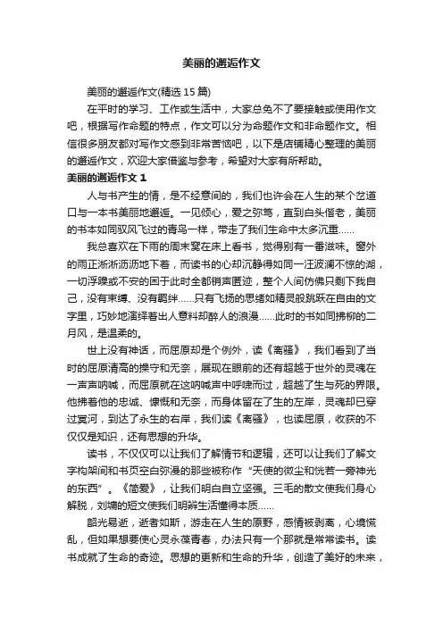 美丽的邂逅作文