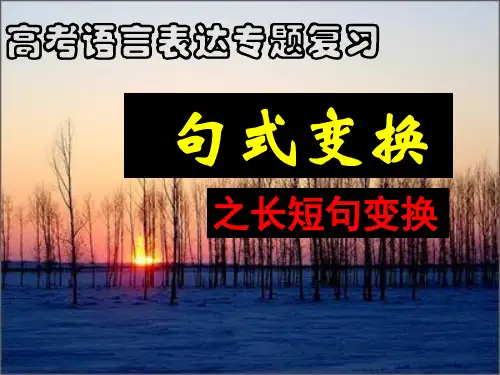 高考复习之长短句变换
