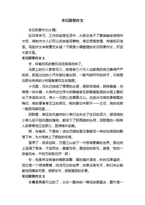冬日即景作文（6篇）