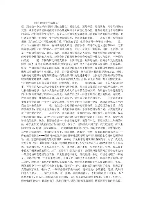 我们的美好生活作文