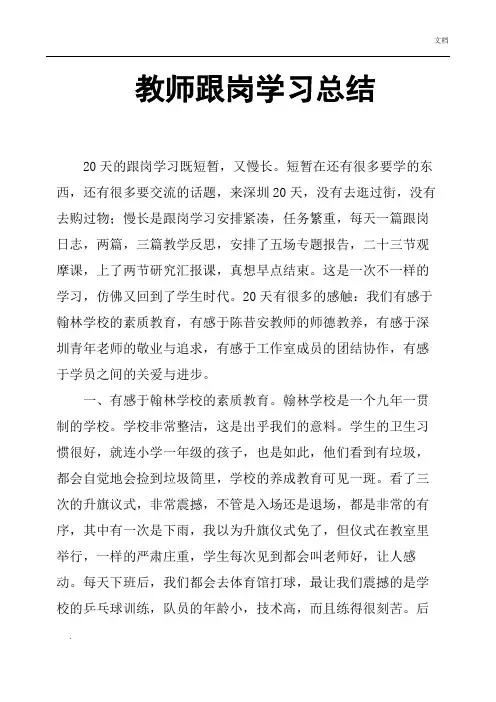 教师跟岗学习总结51491