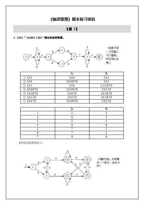 《编译原理》期末复习资料汇总