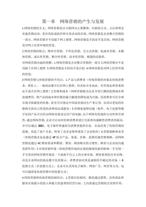 网络营销与策划重点