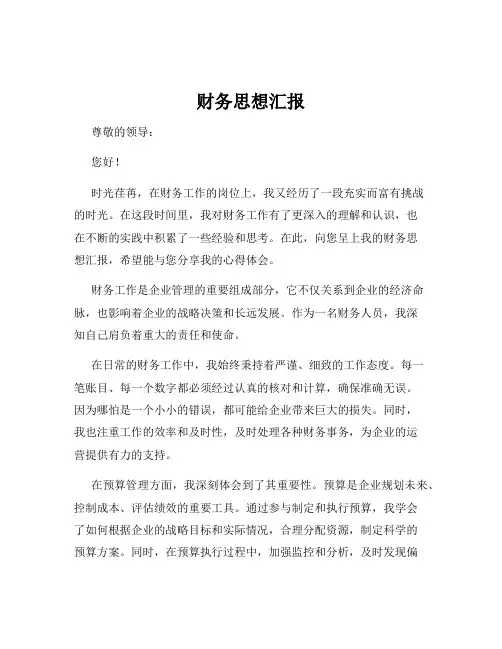 财务思想汇报