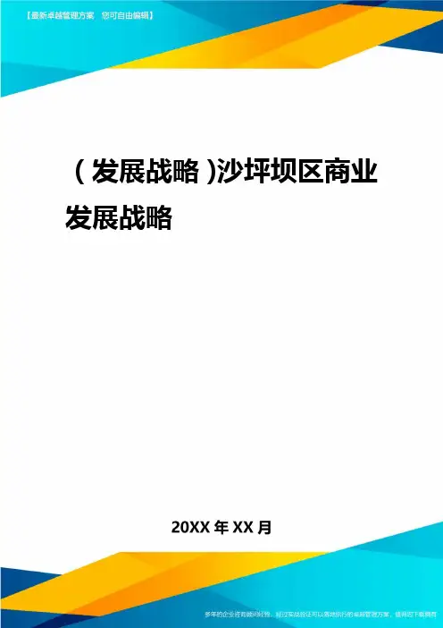 2020年(发展战略)沙坪坝区商业发展战略