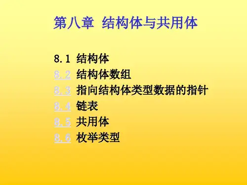 第八章结构体与共用体-PPT精选.ppt