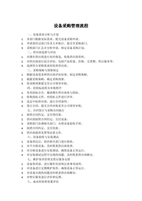 设备采购管理流程