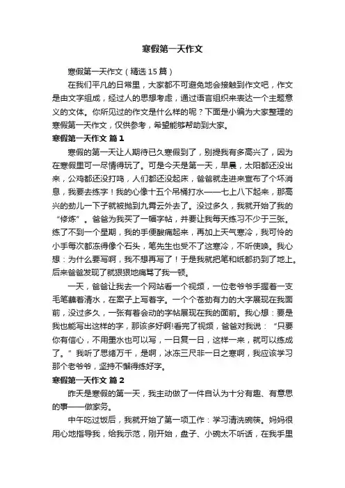 寒假第一天作文