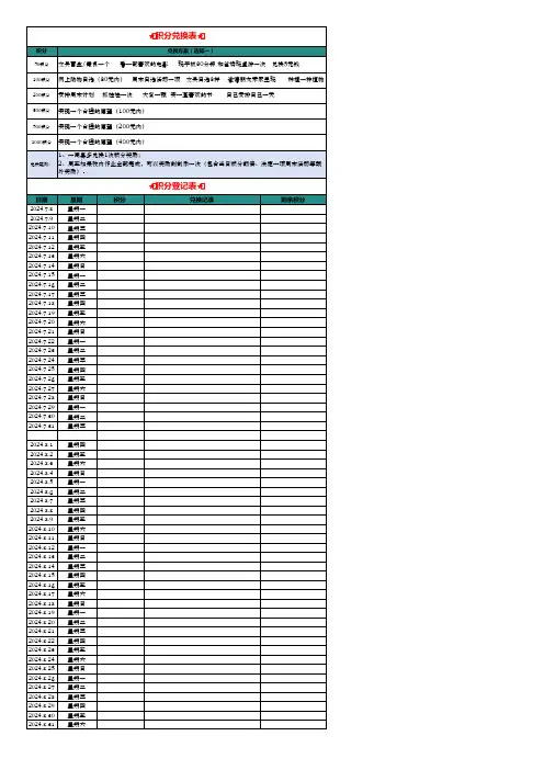 积分兑换登记表
