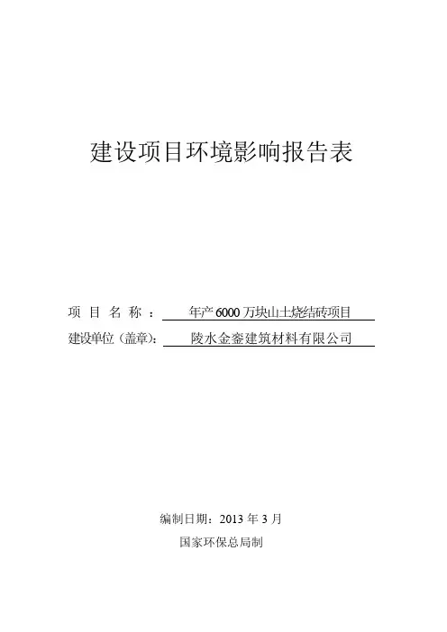 砖厂 报告表