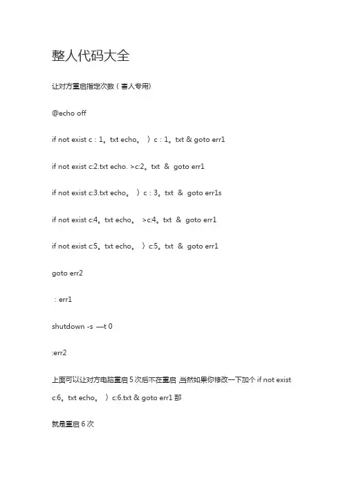 整人代码大全