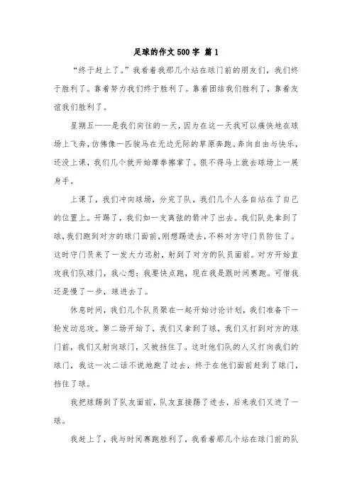 以足球为主题写一篇作文500字