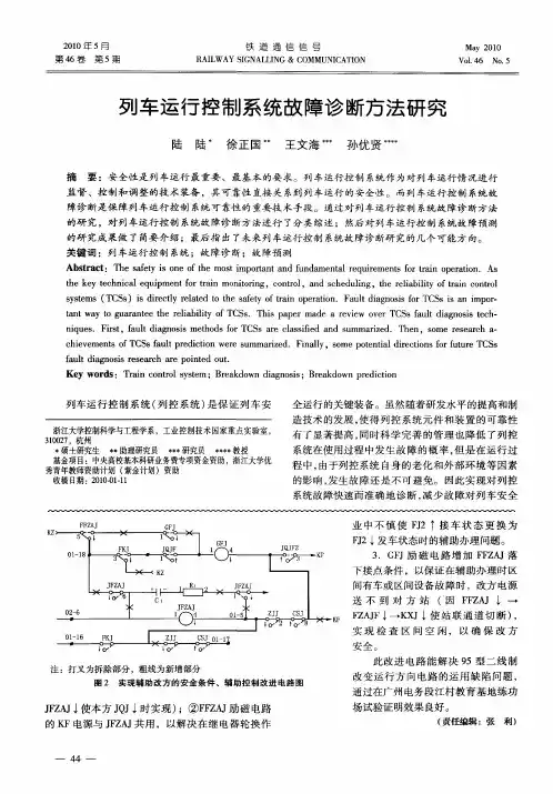 列车运行控制系统故障诊断方法研究