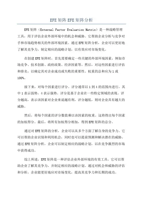 EFE矩阵EFE矩阵分析