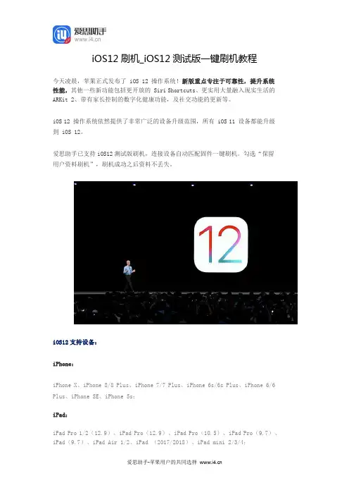 iOS12刷机_iOS12测试版一键刷机教程