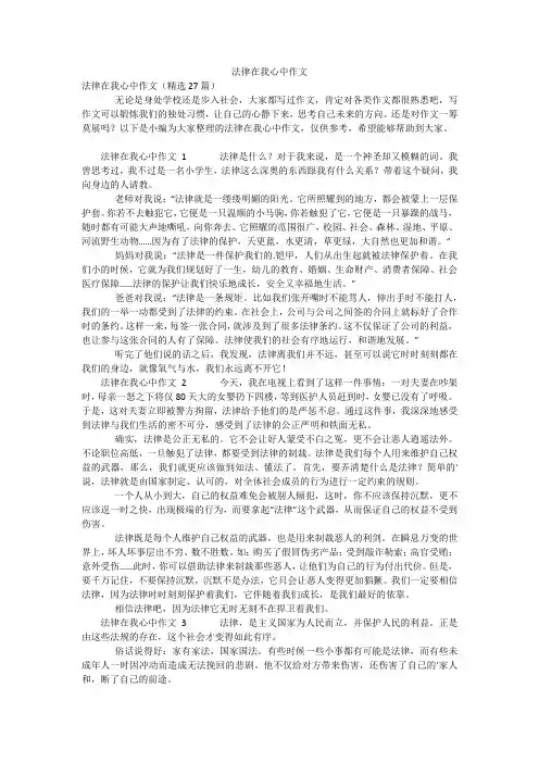 法律在我心中作文