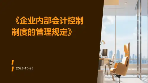 企业内部会计控制制度的管理规定
