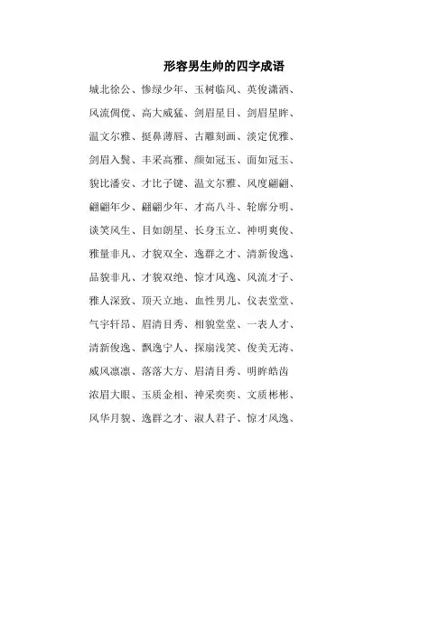 形容男生帅的四字成语
