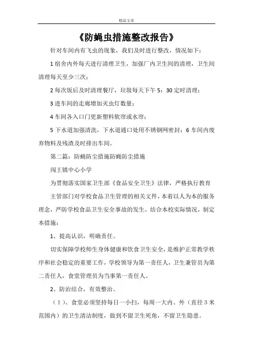 《防蝇虫措施整改报告》