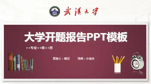 武汉大学开题报告PPT模板