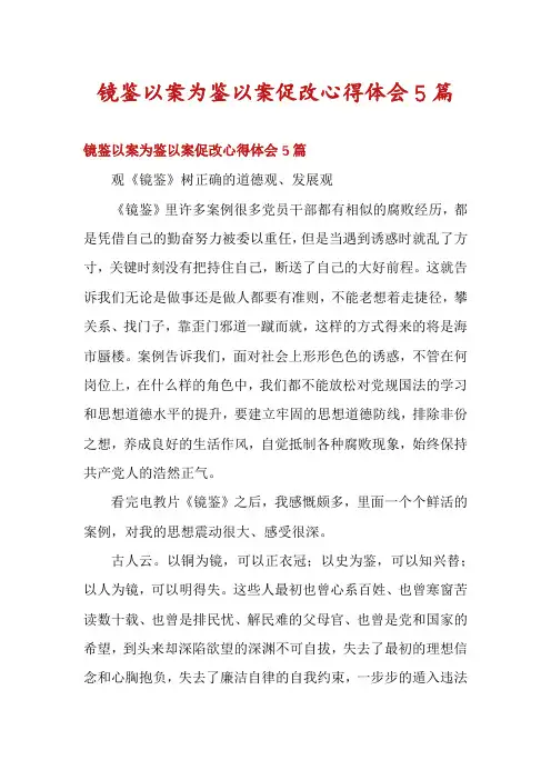 镜鉴以案为鉴以案促改心得体会5篇