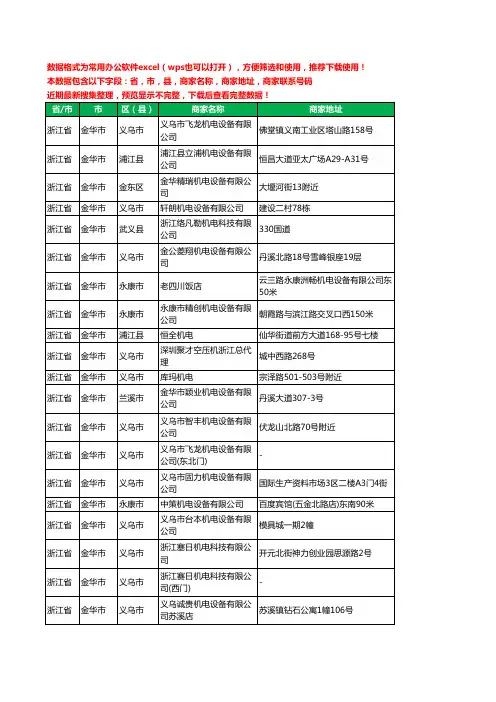 2020新版浙江省金华市机电科技有限公司工商企业公司商家名录名单黄页联系电话号码地址大全90家