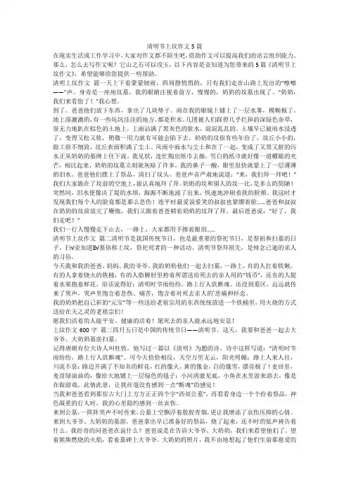 2023最新-清明节上坟作文5篇