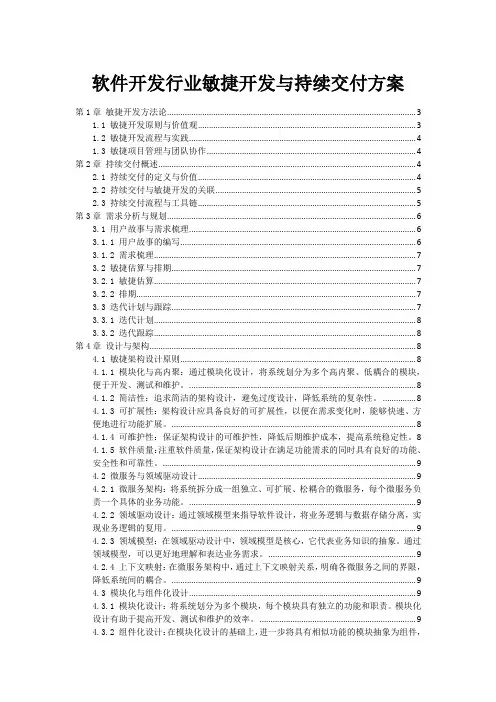 软件开发行业敏捷开发与持续交付方案