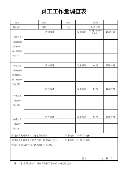 工作量统计表(完整版)