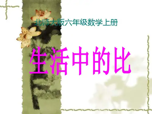 北师大版六年级上册《生活中的比》教学课件