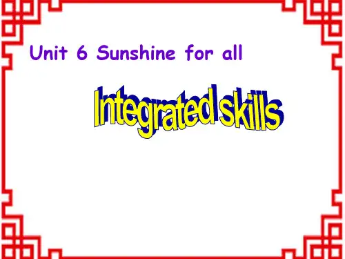 牛津译林初中八年级下册英语Unit 6 Sunshine for all P4 Integrated