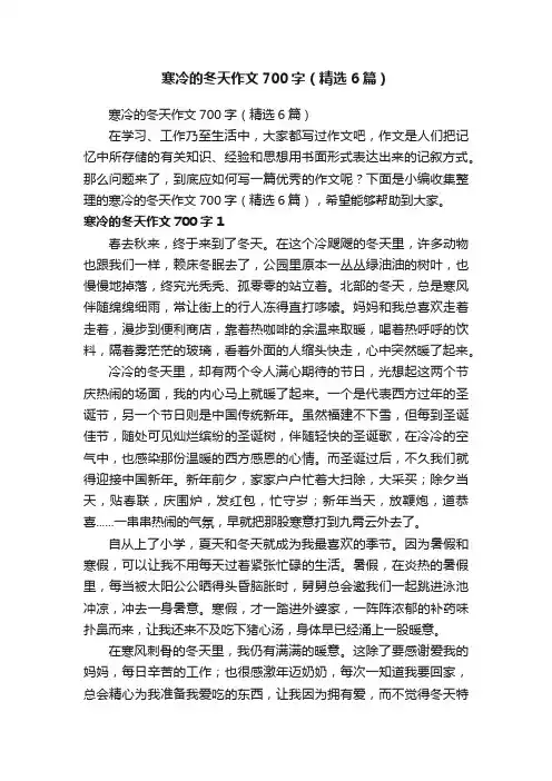寒冷的冬天作文700字（精选6篇）