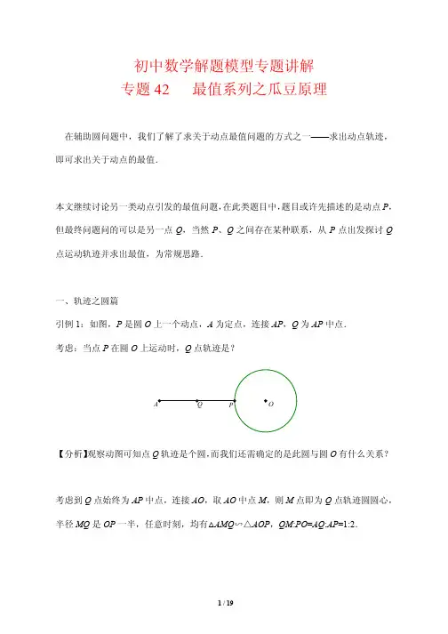 初中数学解题模型专题讲解42---最值系列之瓜豆原理