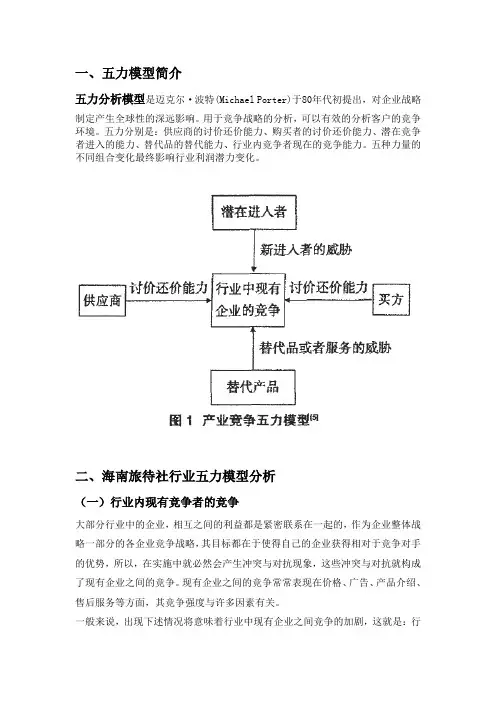 中旅五力模型分析