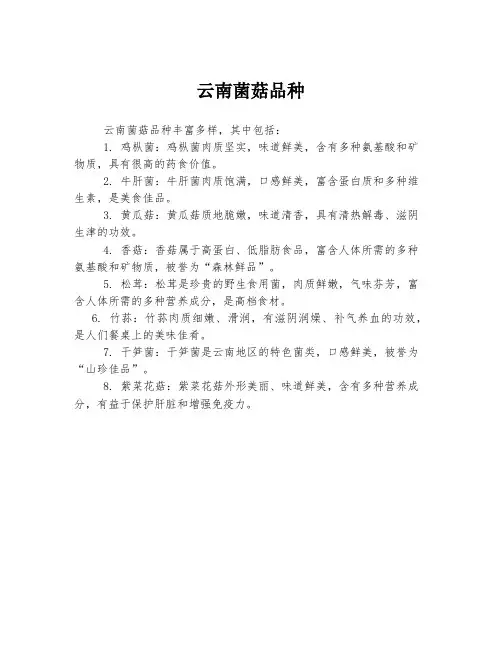 云南菌菇品种